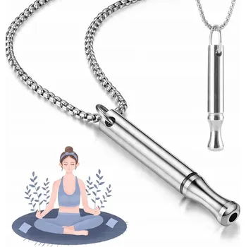 Náhrdelník 2x Ocelový náhrdelník pro dechová cvičení k odvykání kouření, uklidňující a relaxační