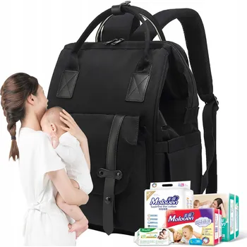 TAŠKA NA KOČÁREK BATOH PRO MAMINKU LEHKÁ TAŠKA NA PLENKY A PŘÍSLUŠENSTVÍ ČERNÁ