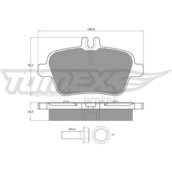 Brzdová destička Sada brzdových destiček, kotoučová brzda TOMEX C TX 18-08