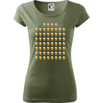 Dámské tričko Narozeniny - 60x pivo - Dámské triko Pure - S ( Khaki )