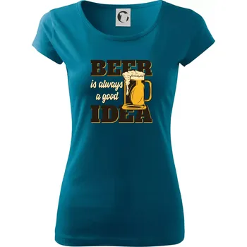 Beer idea - Dámské triko Pure - S ( Petrolejová )