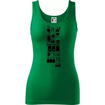 Dámské oblečení Příběh piva - Dámské tílko - M ( Středně zelená )