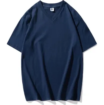 Pánské oblečení Pánské tričko s výstřihem do V Barva: Tmavě Modrá, Velikost: M