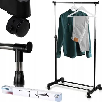 Věšák Stojací věšák kovový Vilde černý, stříbrný