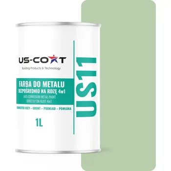 barva na kov US-Coat 1 l PASTELOVÁ ZELENÁ RAL6019 VYSOKÝ LESKLÝ akrylátový antikorozní Barva na kov