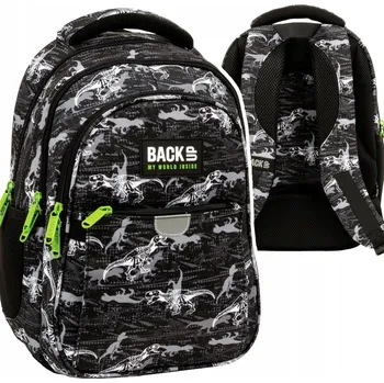 Školní batoh Školní batoh vícekomorový Back Up bílý, černý, odstíny šedé a stříbrné, vícebarevný, zelený 24 l