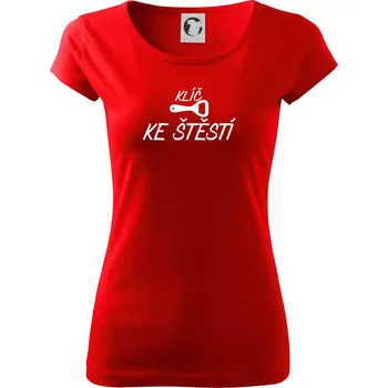 Dámské tričko Klíč ke štěstí otvírák - Dámské triko Pure - 3XL ( Červená )