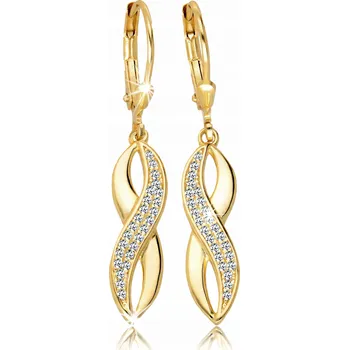 Náušnice Zlaté Náušnice 925 Visací pro Ženy s Gravírování