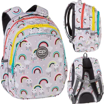 Vícekomorový Školní batoh CoolPack v odstínech šedé a stříbrné, růžová, vícebarevný, 21 l