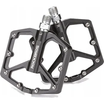 Pedál na kolo ROCKBROS hliníkové pedály na kolo 9/16" platformové lehké černé K203-BK