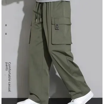 Pánské kalhoty Pánské cargo kalhoty – rovný střih, volný model Barva: Zelená, Velikost: 3XL