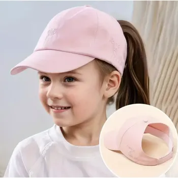 Kšiltovka Dětská letní kšiltovka s otvorem pro culík - SVĚTLE RŮŽOVÁ (3-7 let) (Značka: NPFSD)