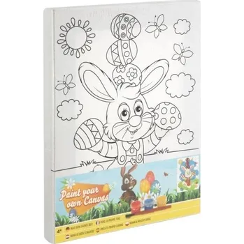 Výtvarná sada Malování na plátno, akrylové barvy - Zajíček