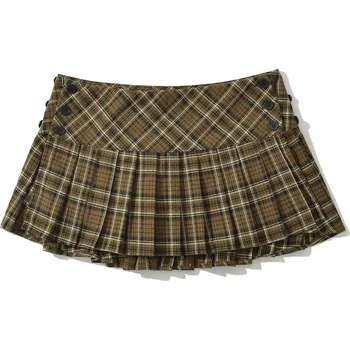 Dámská sukně Kostkovaná mini sukně Barva: Tmavě Zelená, Velikost: XL