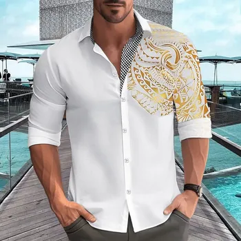 Pánská košile Pánská košile s krátkým rukávem a potiskem Barva: Bílá, Velikost: XL