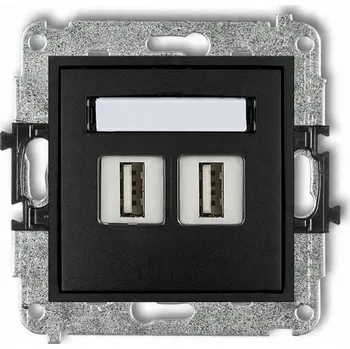 Elektrická zásuvka Internetová zásuvka nástěnná Karlik černá