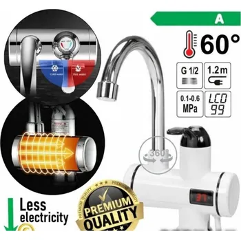 Bojler ELEKTRICKÝ PRŮTOKOVÝ OHŘÍVAČ VODY HAPPY PEOPLE 3000W LCD OHŘÍVAČ NA DŘEZU