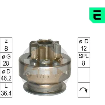Autoelektrika Volnoběžný převod, startér ERA ZN1706