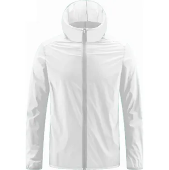 Pánská prodyšná letní bunda proti slunci z materiálu ice silk Barva: Bílá, Velikost: 5XL