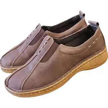 Dámské polobotky 6304/F - 40 zdravotní kožené zateplené polobotky s podporami kleneb nožních; barva hnědá 38