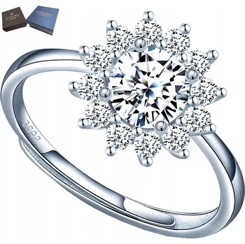 Prsten Krásný Stříbrný 925 Nastavitelný Prstýnek s Motivem Květiny jako Dárek