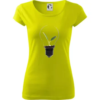 Žárovka květináč - Dámské triko Pure - XL ( Limetková )