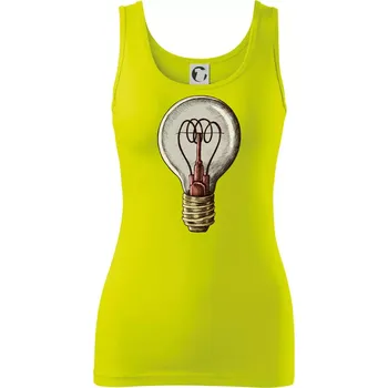 Dámské tričko Retro žárovka - Dámské tílko - XL ( Limetková )