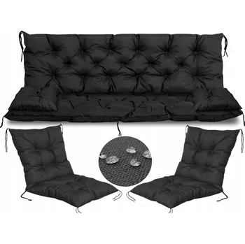 Podsedák Zahradní Polštáře na lavičku 180x60x50 cm + 2 Polštáře na židli 50x50x50 cm