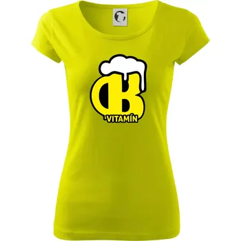 Dámské tričko Pivo vitamín B - Dámské triko Pure - S ( Limetková )