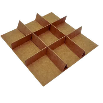 Dárková krabička Mřížka přírodní do krabičky 15x15x2 cm ( 9 políček 4,5 cm)