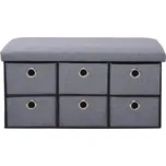 KESPER 15950 Čalouněná komoda, 6 přihrádek, 76 x 38 x 38 cm, světle šedá