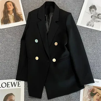 Dámské sako Dámské sako s přezkou – stylový model Barva: Černá, Velikost: L