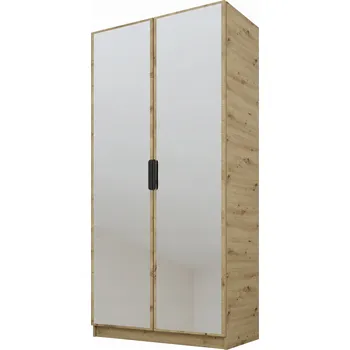 Šatní skříň Skříň otevírací CYNTHIA dub artisan s zrcadly 100x52x200 2dveřová