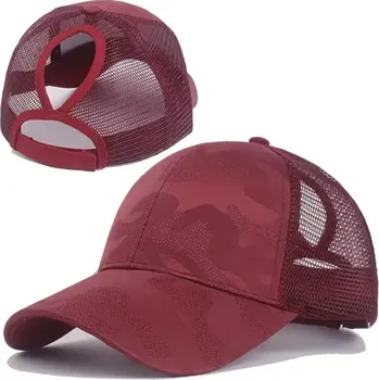 Kšiltovka Síťovaná kšiltovka s otvorem pro culík - VÍNOVÁ (Značka: RUNSEN)