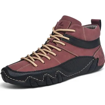 Pánská běžecká obuv PU kotníkové boty na ven s prodyšnou podrážkou Barva: Červená, Velikost: 40