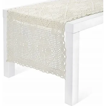 ubrus Háčkovaný ubrus na stůl 70x140 cm, ecru, vysoce kvalitní, elegantní, Bavlna
