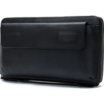 Peněženka Pánská peněženka z přírodní kůže NW541 Barva (Varianta): Single zip černá