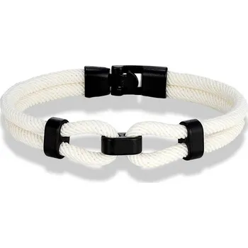 Náramek Námořnický uzlový náramek pro muže | pánský náramek, stylový doplněk - Bílý , 19 cm