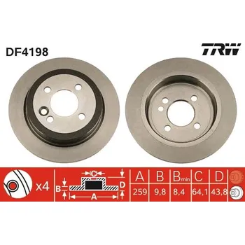 Brzdový kotouč Brzdový kotouč LUCAS DF4198