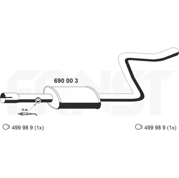 Výfukový systém Střední tlumič výfuku ERNST 690003