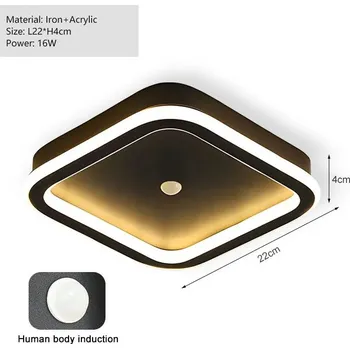 Stropní lampy s PIR senzorem | Osvětlení - B Černá 16W , Neutrální světlo