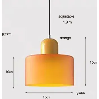 Moderní skleněný lustr | stropní lampa | závěsné světlo - pomerančový