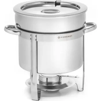 Ohřívač nápojů Chafing kulatý ohřívač polévky 7 l FORGAST FG03107