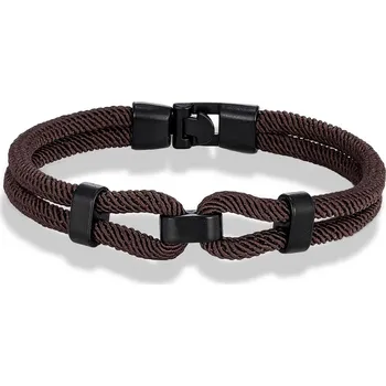 Náramek Námořnický uzlový náramek pro muže | pánský náramek, stylový doplněk - Káva , 23 cm