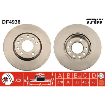 Brzdový kotouč Brzdový kotouč LUCAS DF4936