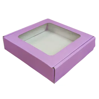 Krabička na výslužku Dárková krabička s průhledným okénkem 15x15x3,5 cm