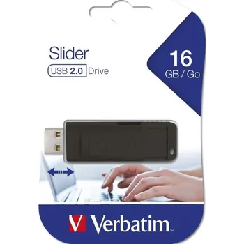 USB flash disk 16GB USB Flash 2.0 SLIDER Black VERBATIM