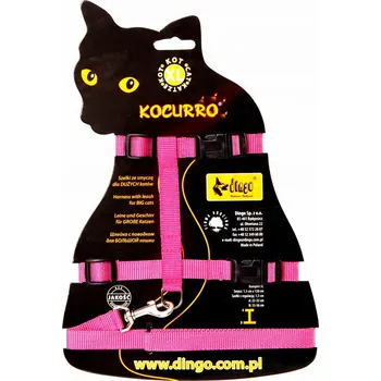Vodítko pro psa Postroj + vodítko textilní pro kočky Dingo vel. 12 120 cm 35 cm růžový