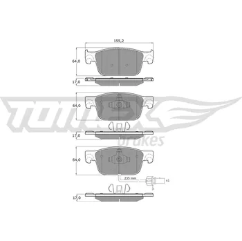 Brzdová destička Sada brzdových destiček, kotoučová brzda TOMEX TX 18-21