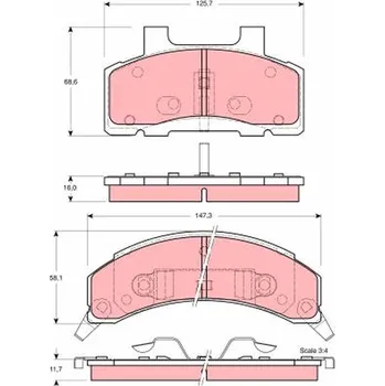 Brzdová destička Sada brzdových destiček, kotoučová brzda LUCAS GDB4005